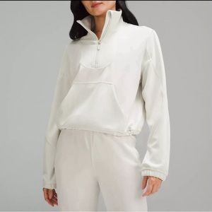 ❗️SOLD❗️Lululemon Brushed Soft Stream (Bone) Half Zip Top [Sz. 2]